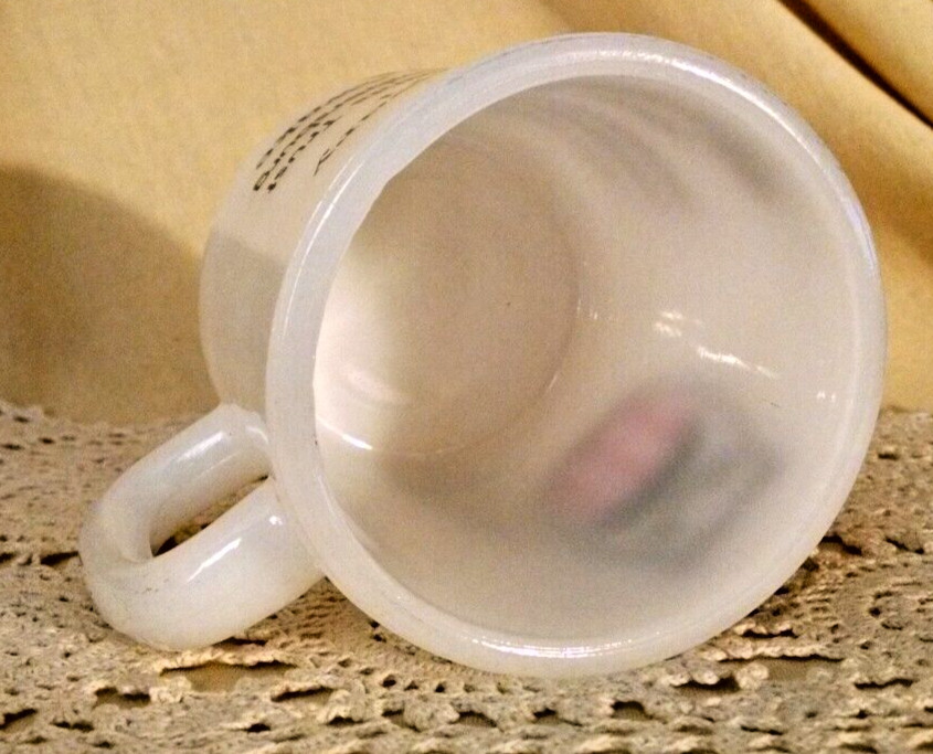 FARMERS MERCHANTS TRUST CO CHAMBERSBURG MUG 65TH ANNIV 1906 1971 MILK GLASS CUP.