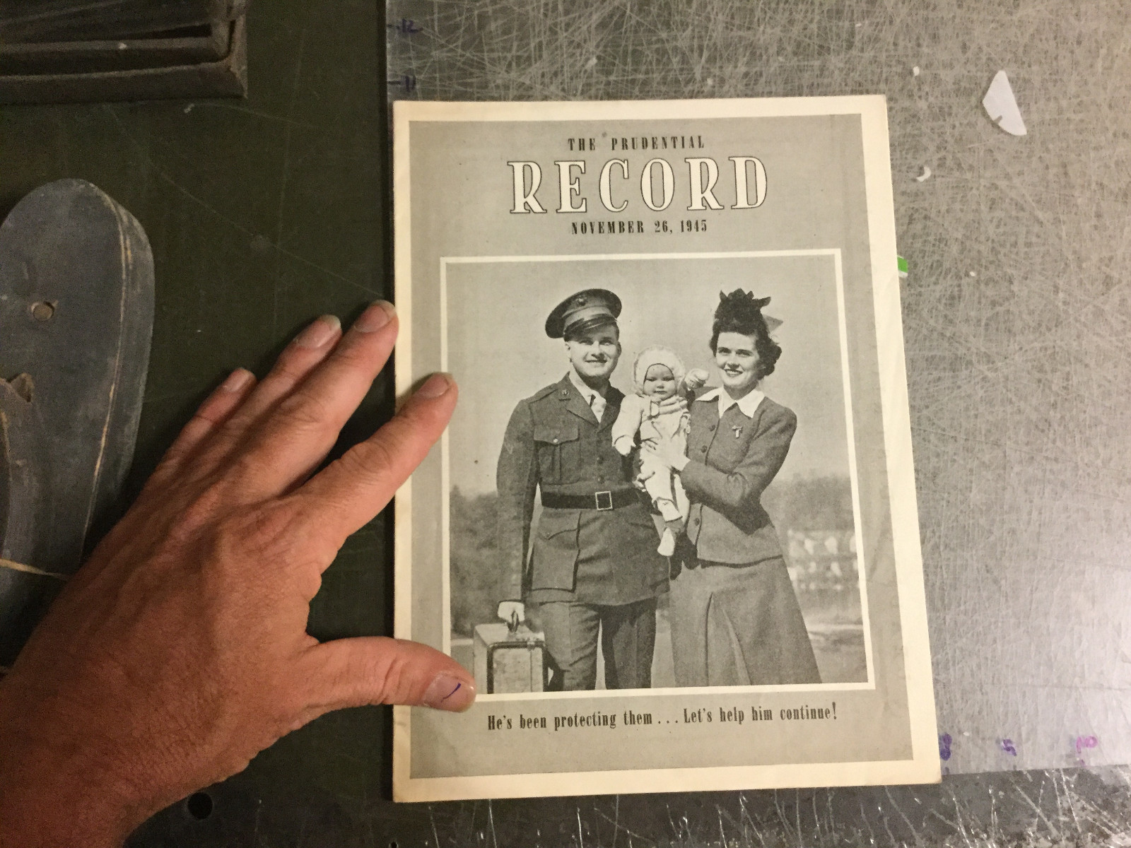 Original THE PRUDENTIAL RECORD nov 26 1945 — 12pgs – math on the back of this