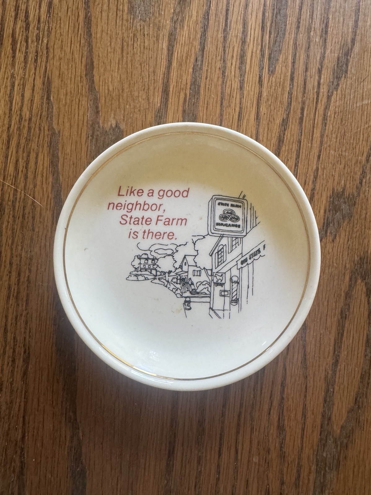 State Farm Insurance – Vintage – Ceramic Advertising Trinket Dish/Plate/Ashtray
