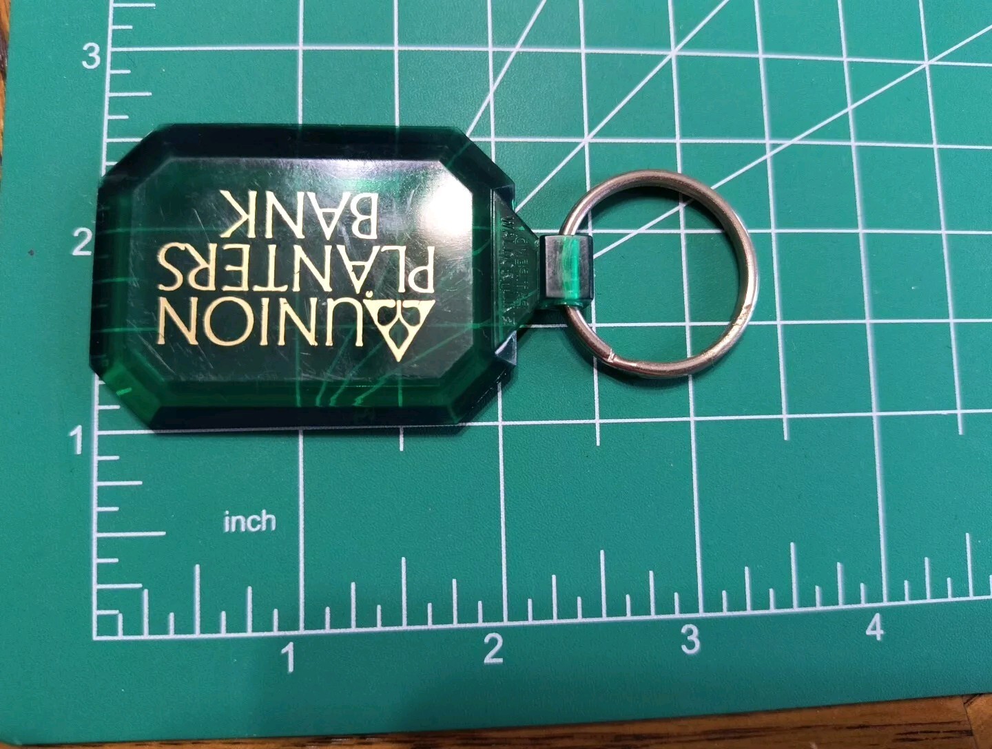 Plastic Green Union Planters Bank Keychain