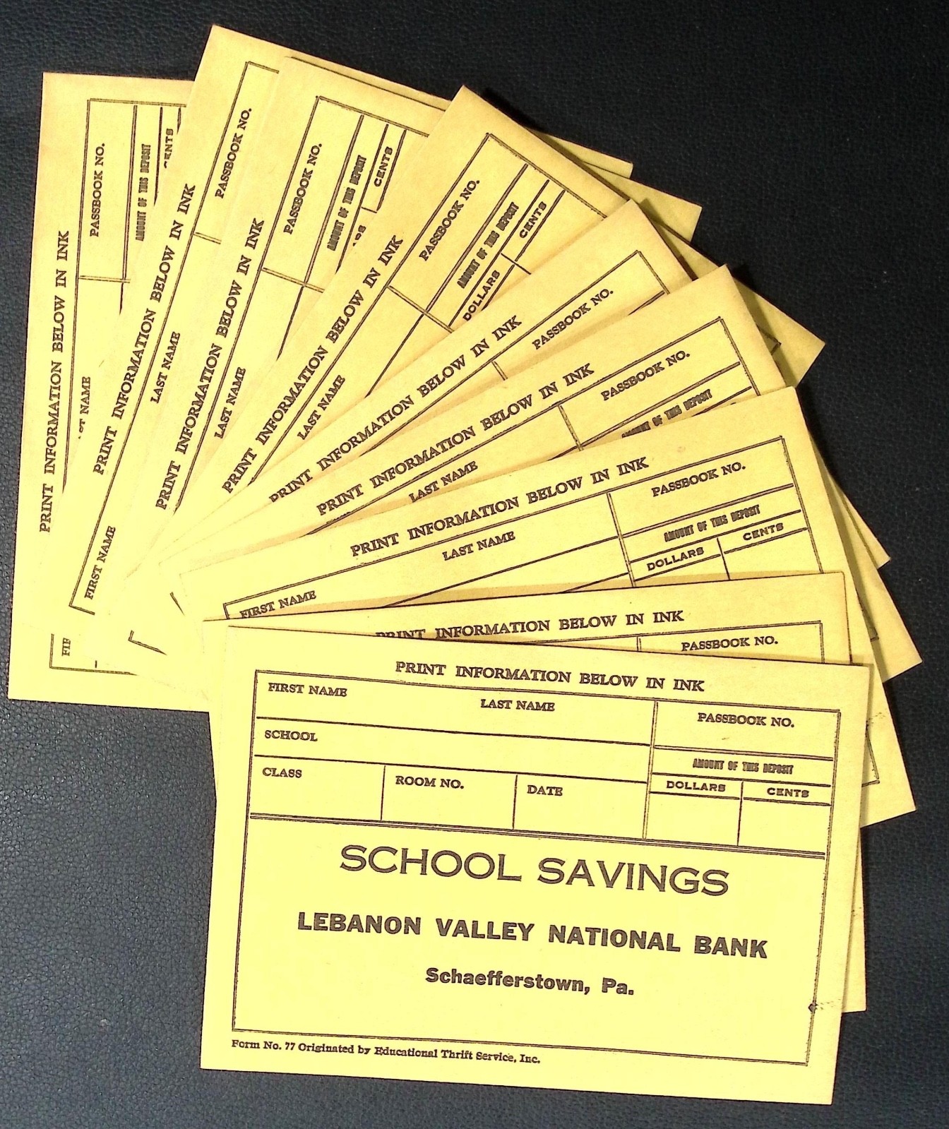 Vintage School Savings Envelopes Lot Lebanon Valley National Bank Schaefferstown