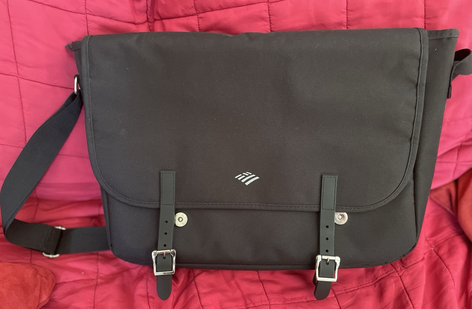 Bank of America Messenger Bag Black Employee Item BoA Branded Classic Magnetic