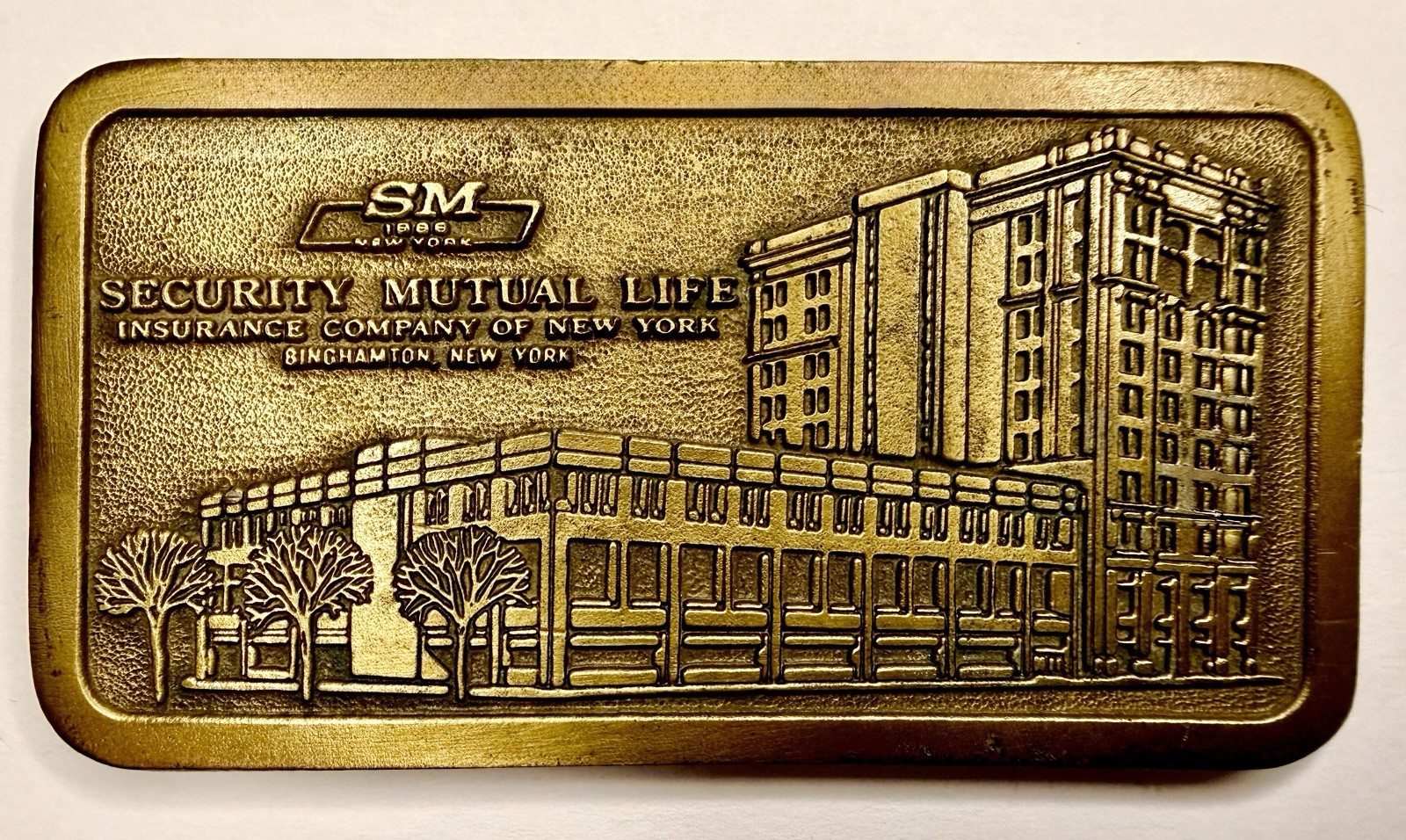 Vintage Advertisement Security Mutual Life Insurance Binghamton NY Paperweight