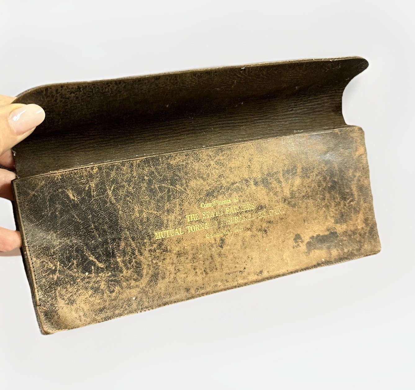 VTG File Folder Leather State Farmers Mutual InsurancePolicy 1920s Cameron, MO