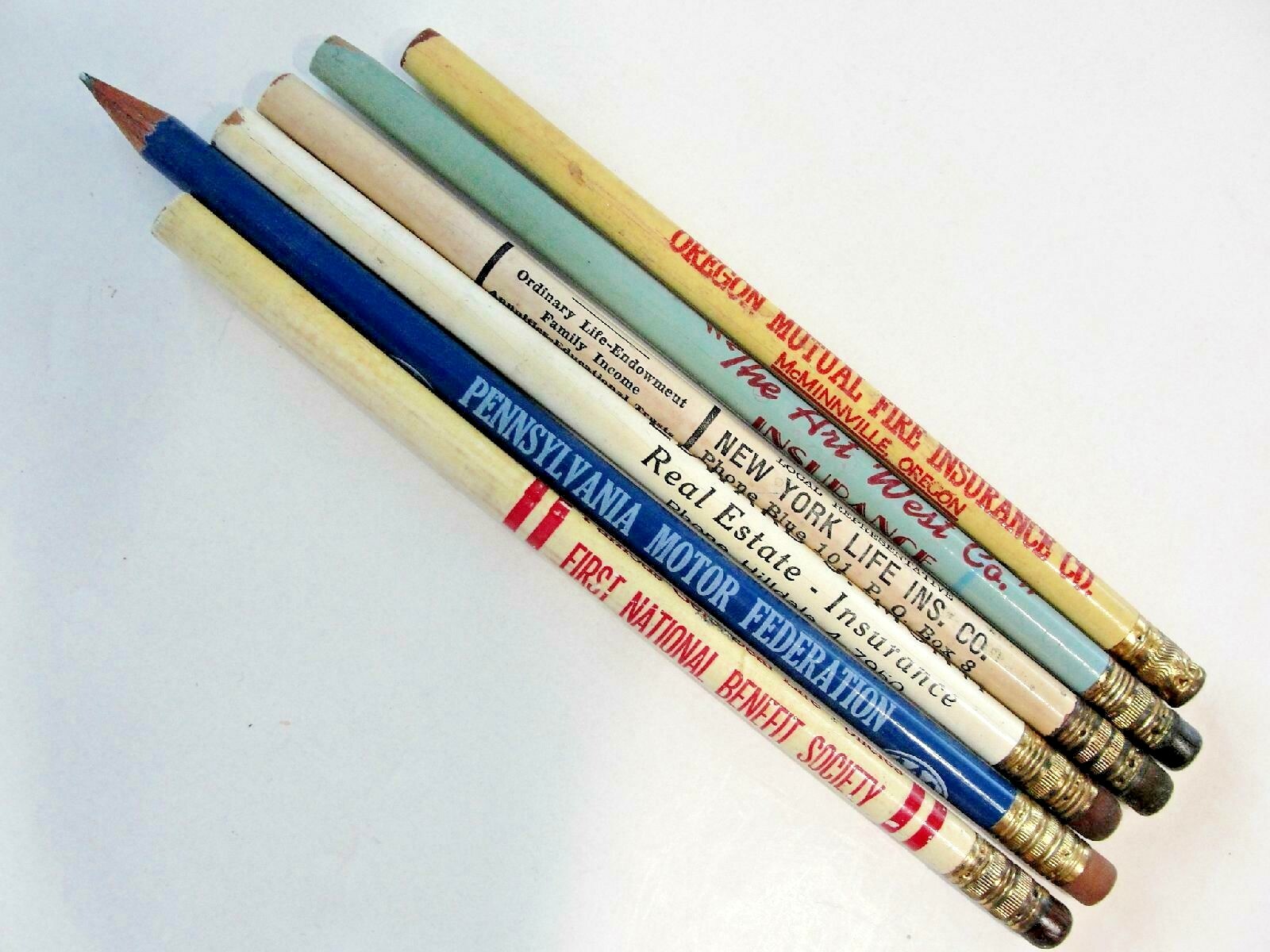 VTG Advertising Wood Lead Pencils Insurance Companies AAA & Others