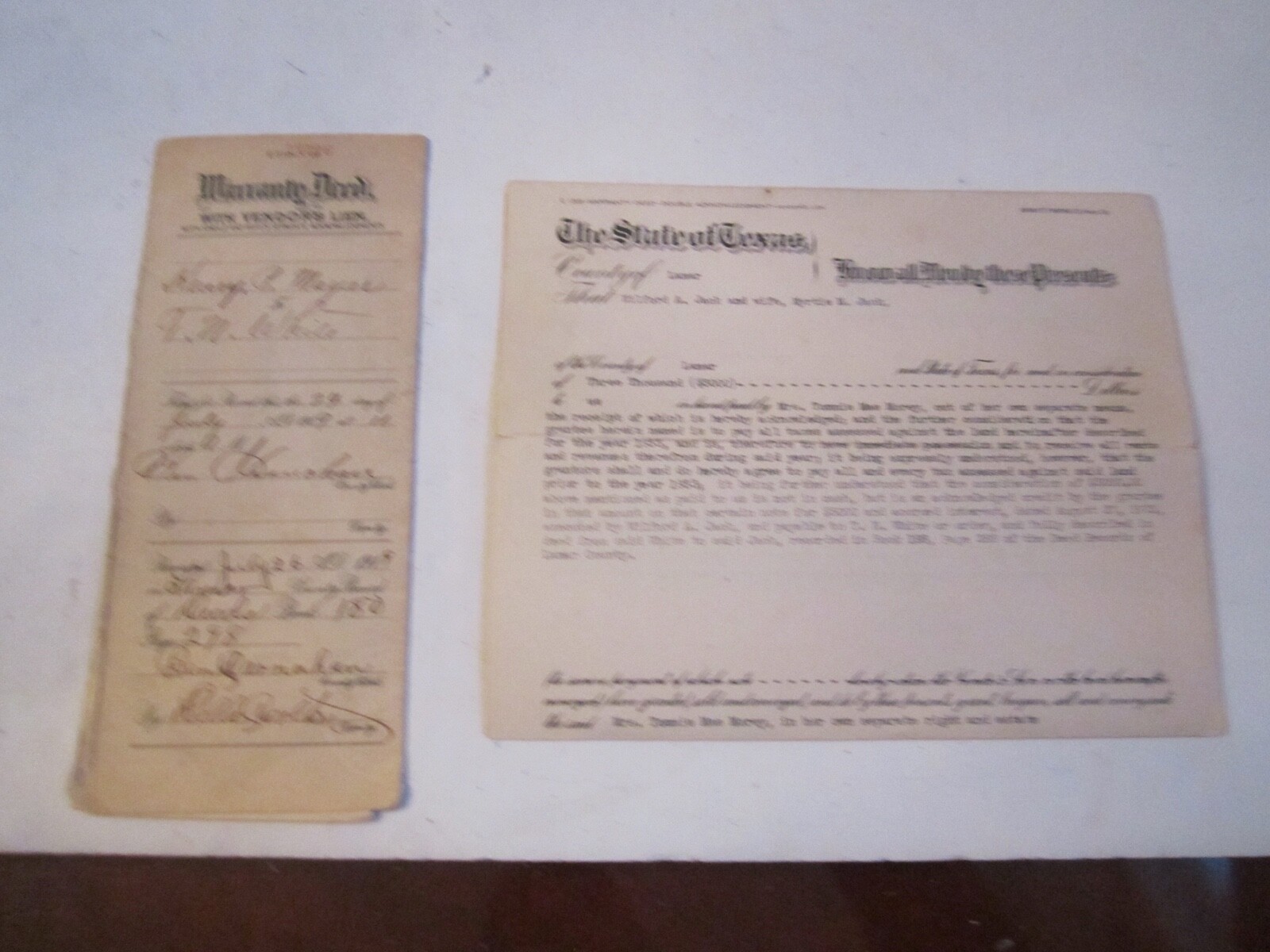10 VINTAGE WARRANTY DEEDS AND DEEDS OF TRUST DOCUMENTS – 1913 – 1950 – BN-19