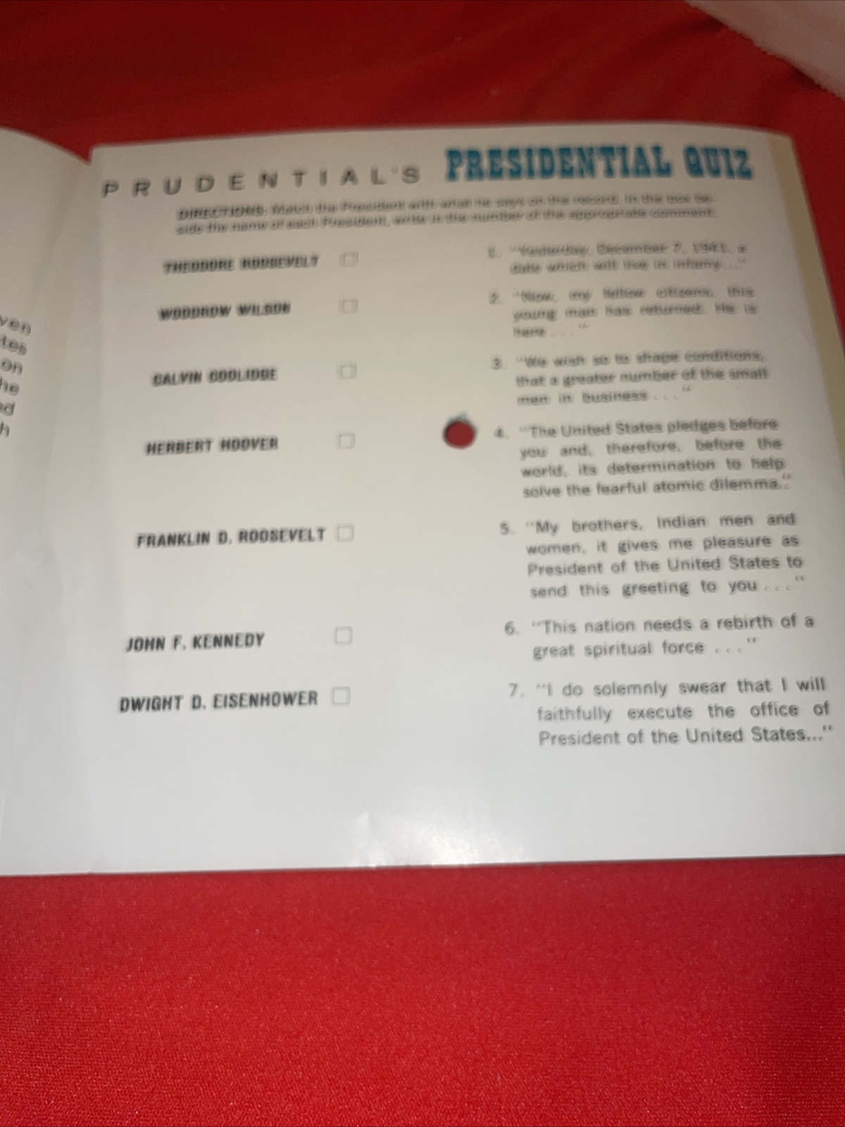 👀 Printed Vinyl Record Do You Know Your Presidents 33-1/3 1960s NonProfit Org