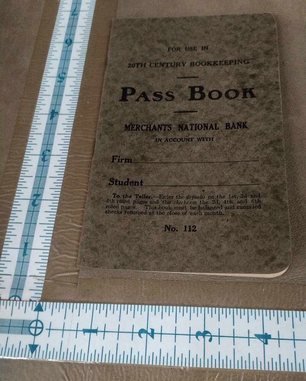 Pass Book Merchants National Bank 1919 Bookkeeping Pamphlet Receipt