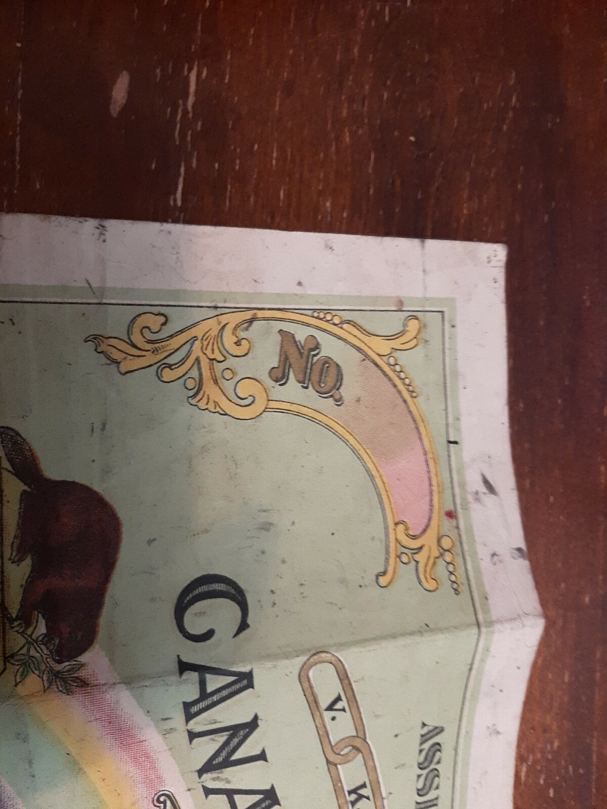 Canada 1910s Insurance Certificate.Canadian Order Of Chosen Friends