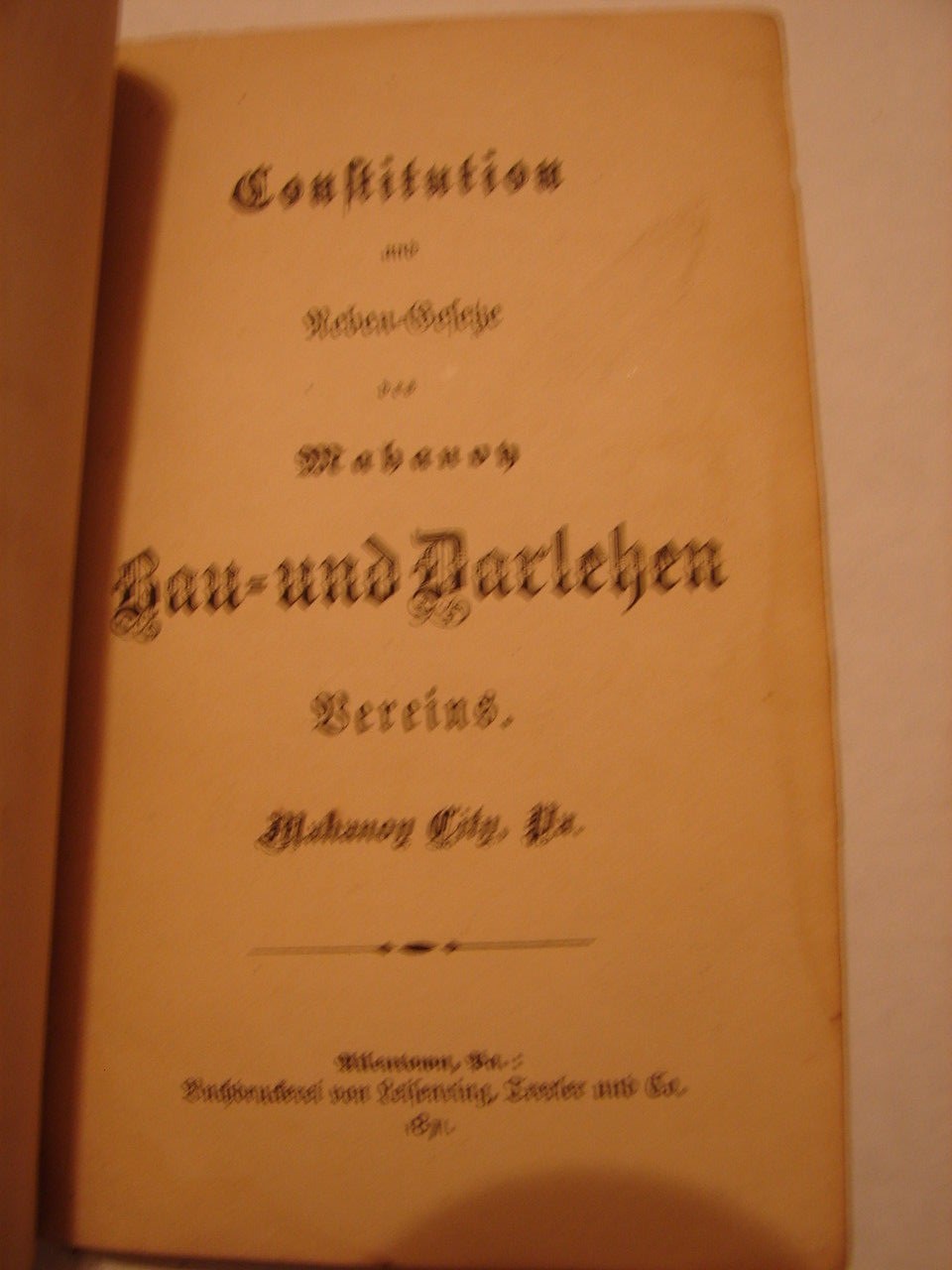 Constitution Construction & Loan 1871 Booklet 6 Share Jonas Heil Mahanoy City,Pa