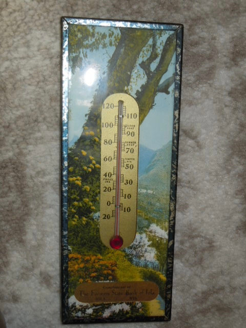 Vintage Advertising Thermometer Farmers State Bank Iola Wisconsin