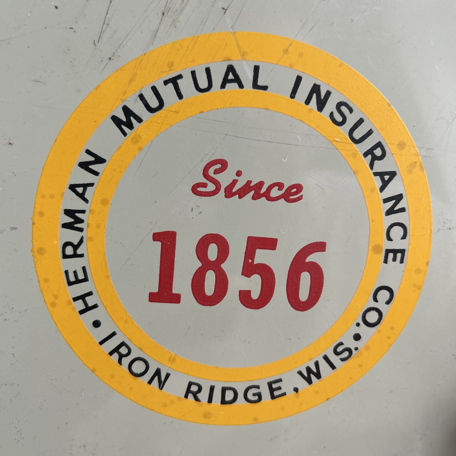 Vintage 1956? Herman Mutual Insurance Co. Iron Ridge, WI Steel Serving Tray