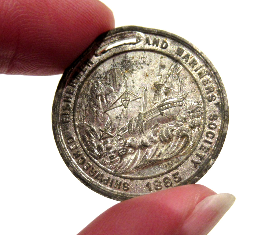 Shipwrecked Fishermen and Mariners Society member coin, 1885