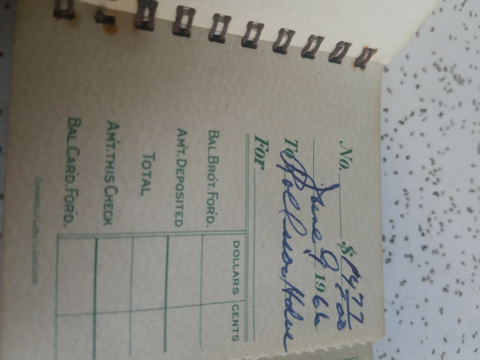 1965 WORTHINGTON STATE BANK Check and Check Stubs, Worthington, In.
