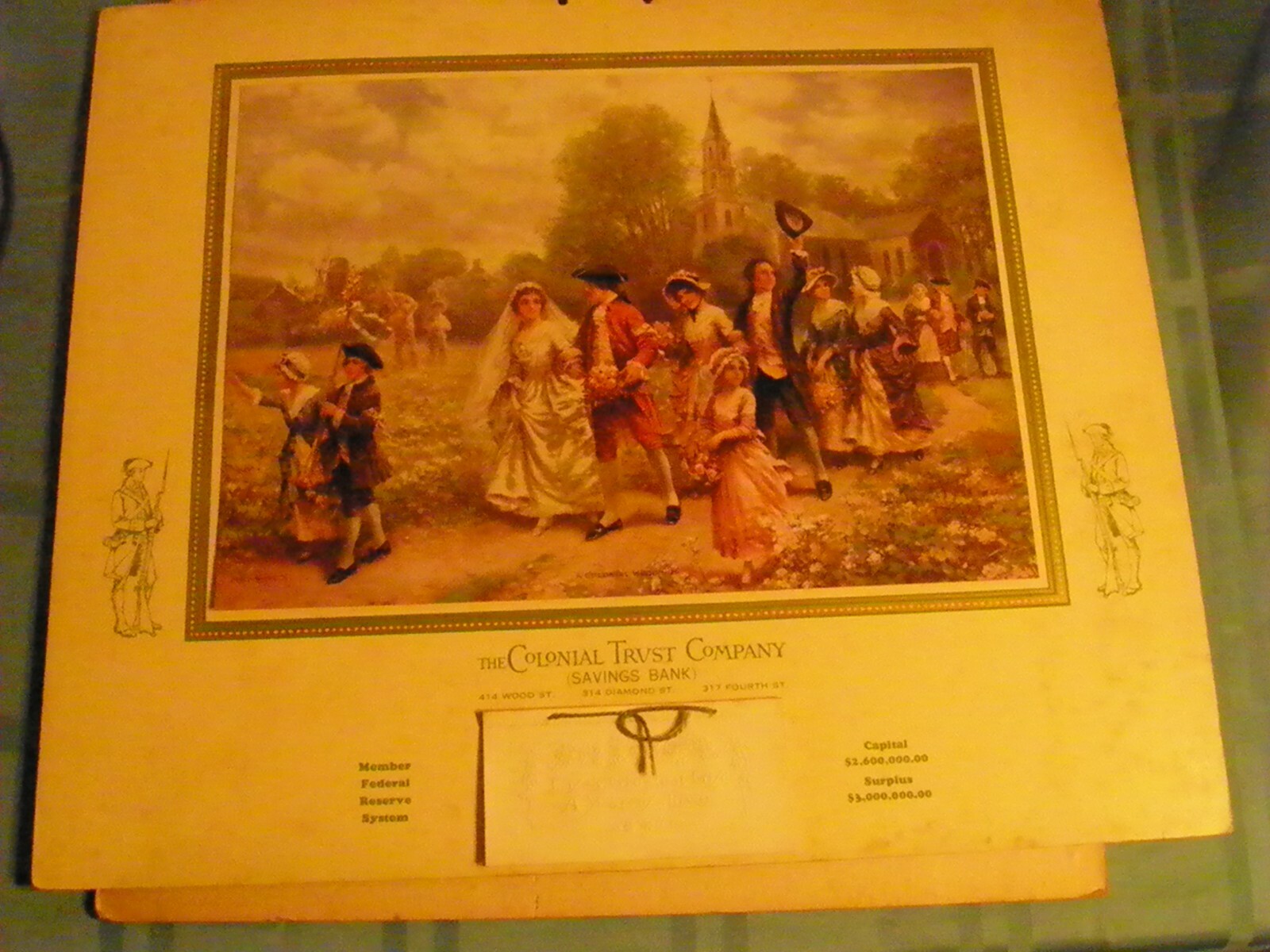 Vintage colonial trust co. lot of 4 1921 1932 1933 Calendar Antique G.Washington