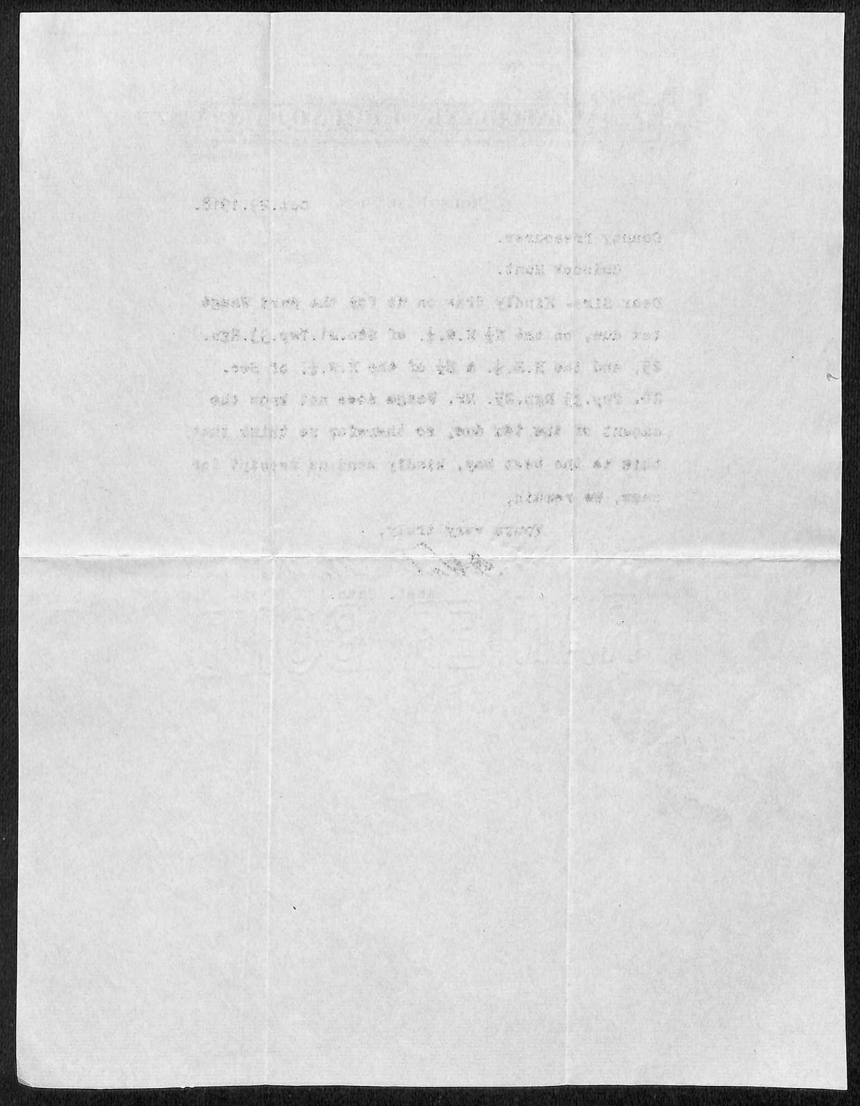 State Bank of Round Lake Minnesota 1918 TLS to County Treasurer Letterhead