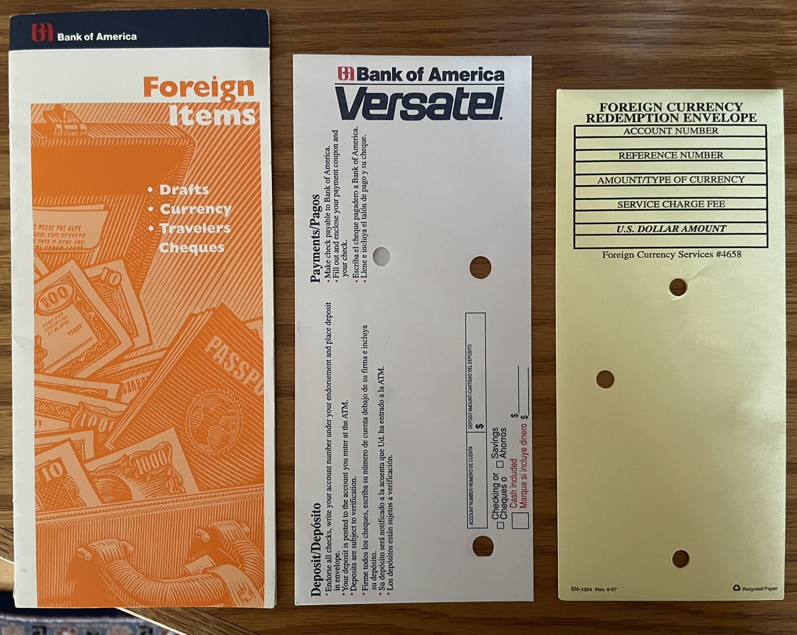 Bank Of America Pamphlet Foreign Items Drafts Currency Travelers Checks Vintage