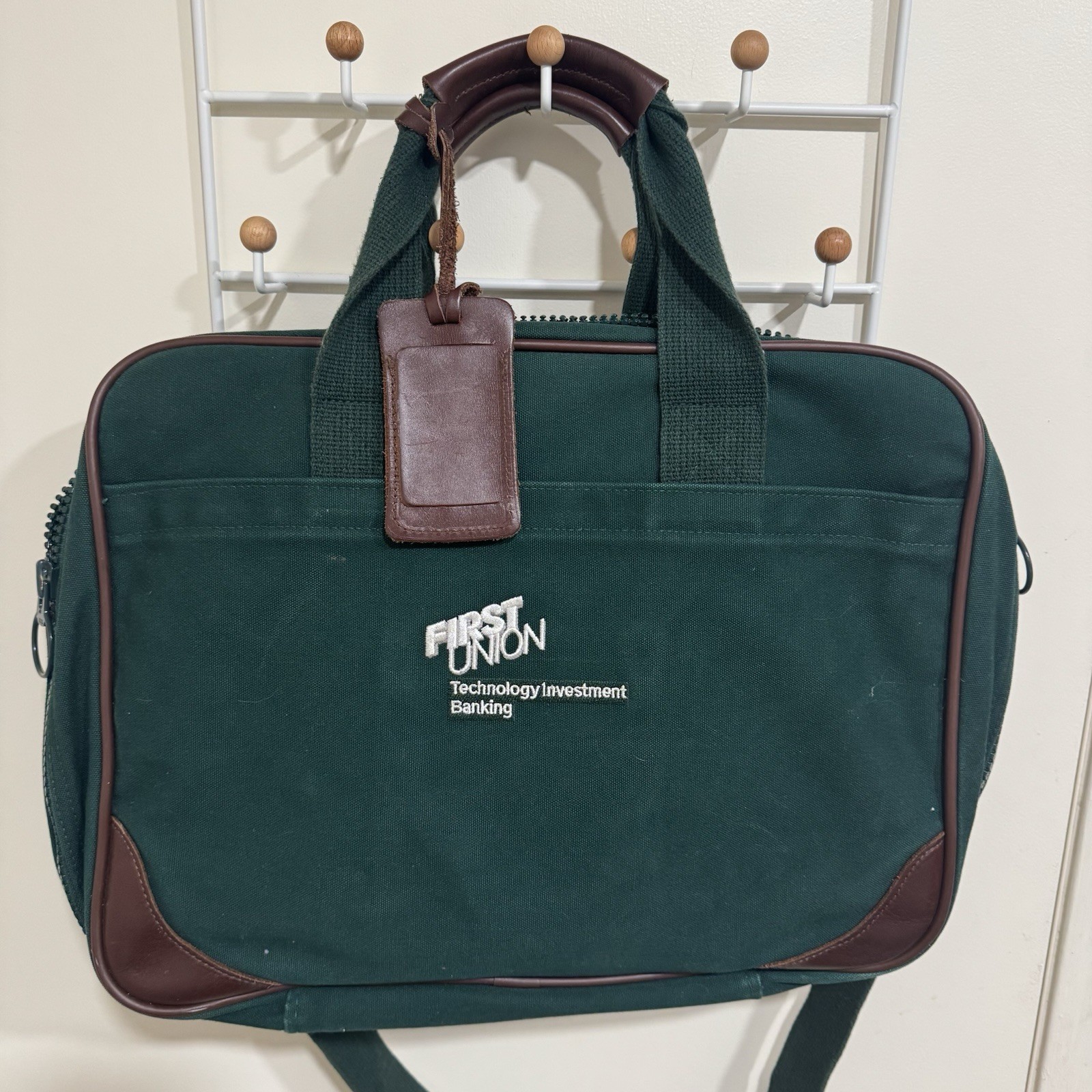 Vintage Land’s End First Union Bank Technology Investment Banking Canvas Tote