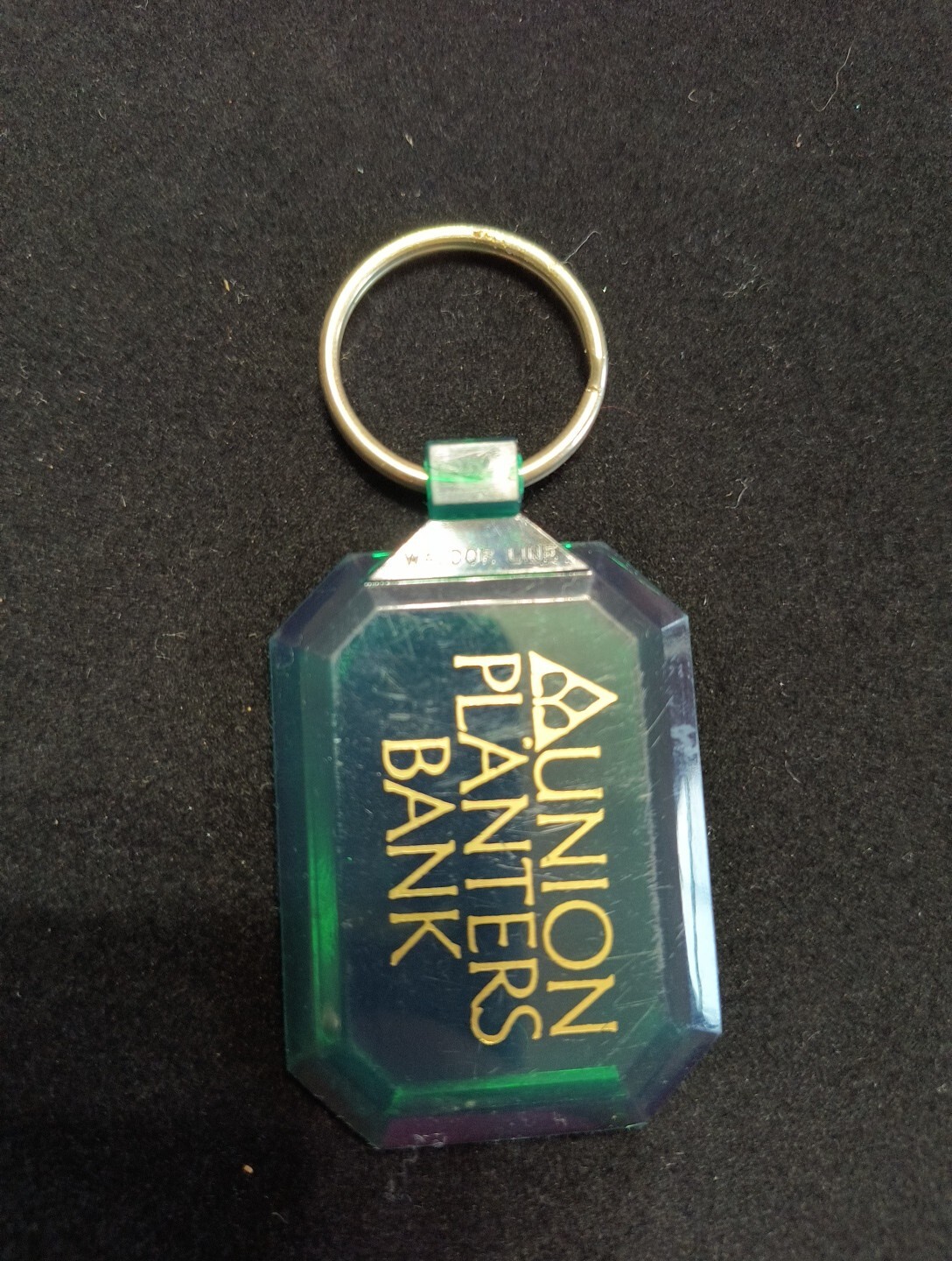 Plastic Green Union Planters Bank Keychain