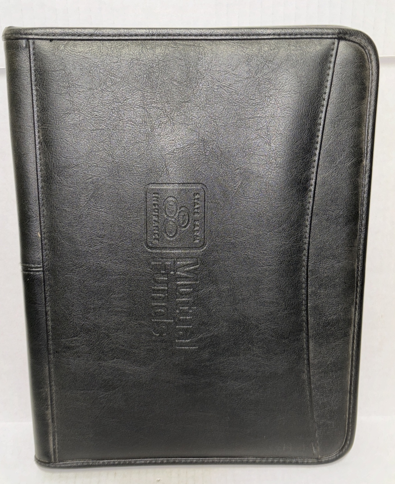 Black Faux Leather State Farm Mutual Funds Pad Folio Holds 8.5” X 11” Notepad