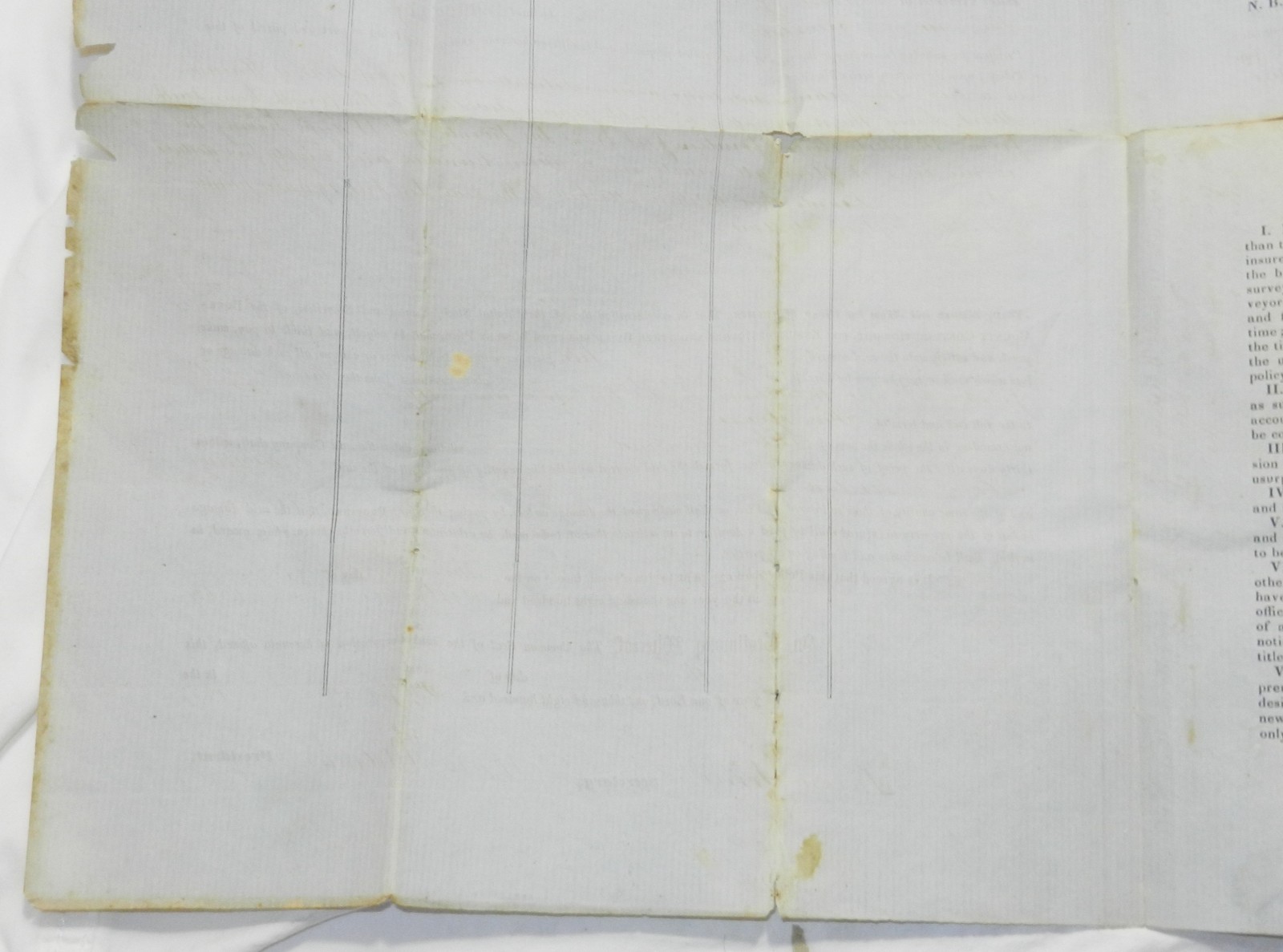 Antique Bucks County Contributionship Fire Insurance Policy issued 1857