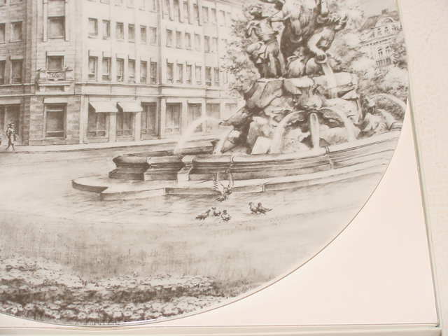 der Dresdner Bank Plate 12/1984 Eröffnung des Neubaus AG Filiale Fürth Fountain