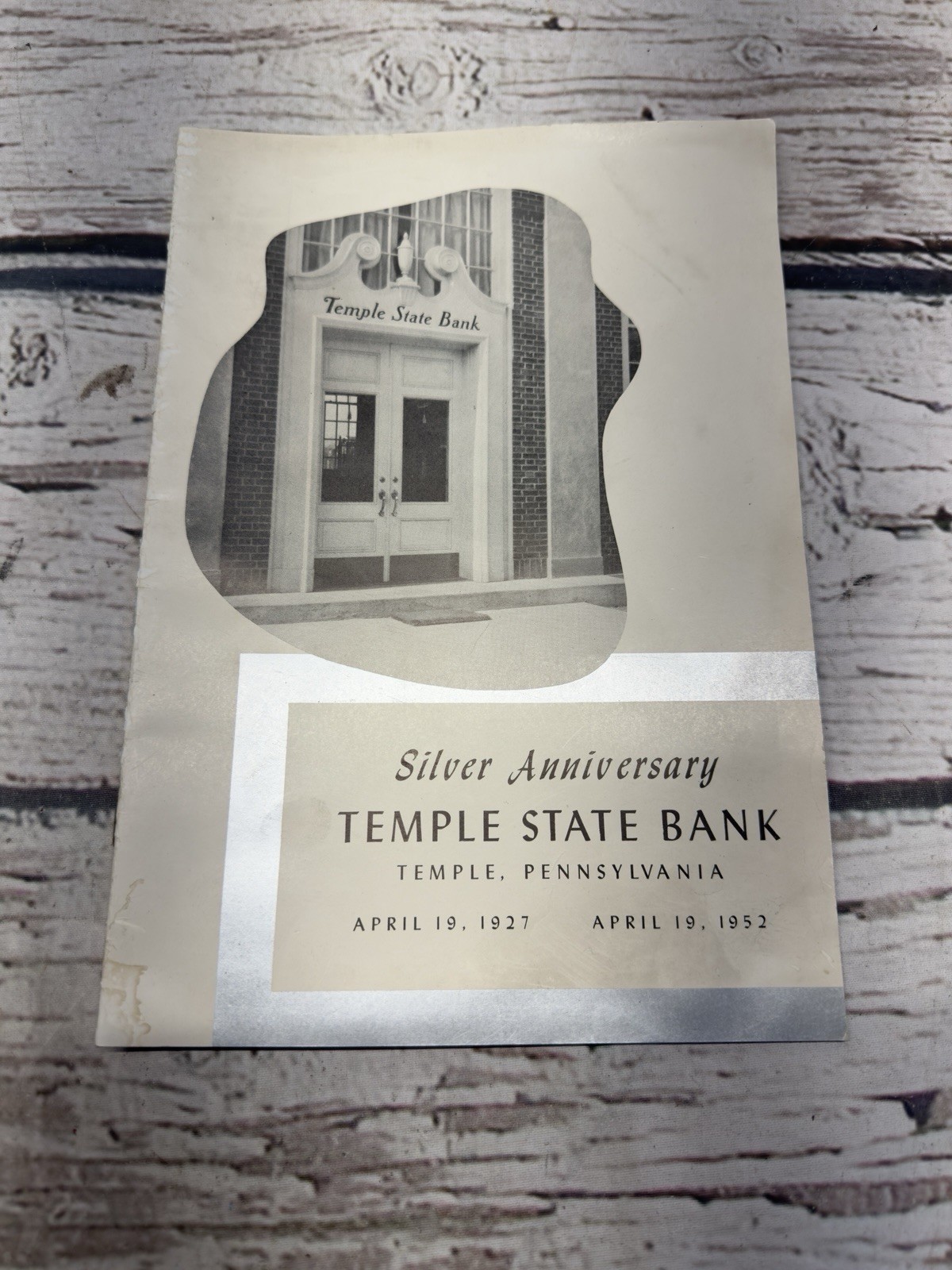 VTG Temple State Bank Temple Pennsylvania 25th Silver Anniversary 1952 Book