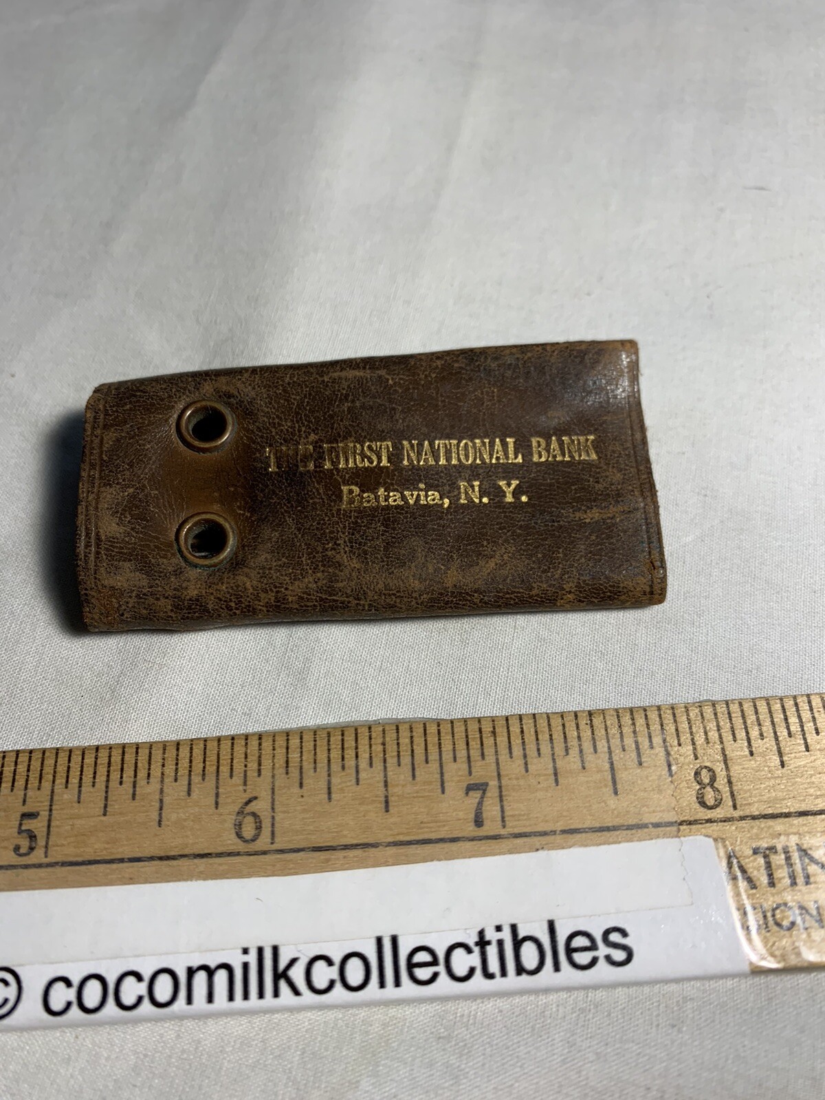 Vintage 1960’s Snap Leather Key Case The First National Bank Batavia New York NY