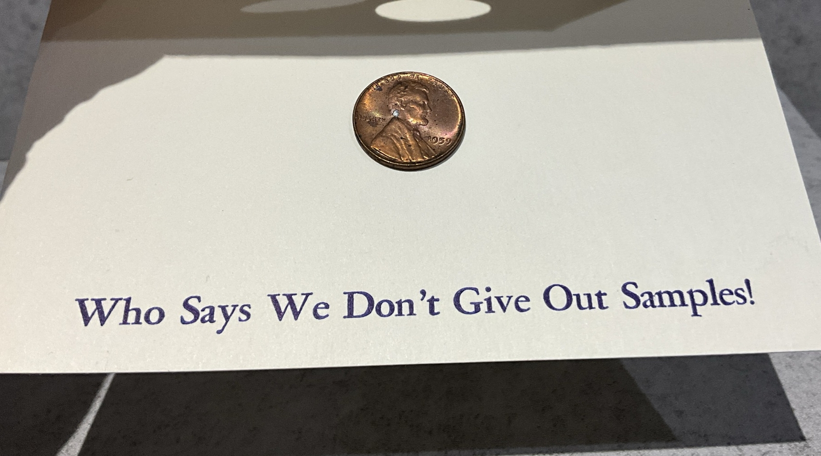 1959 State Bank Of Rahway Welcome Card With Penny