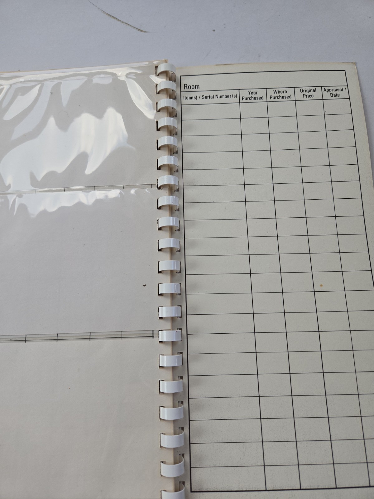 VTG 1981 Current Inc. Household Inventory Record Spiral Book Photo Pockets