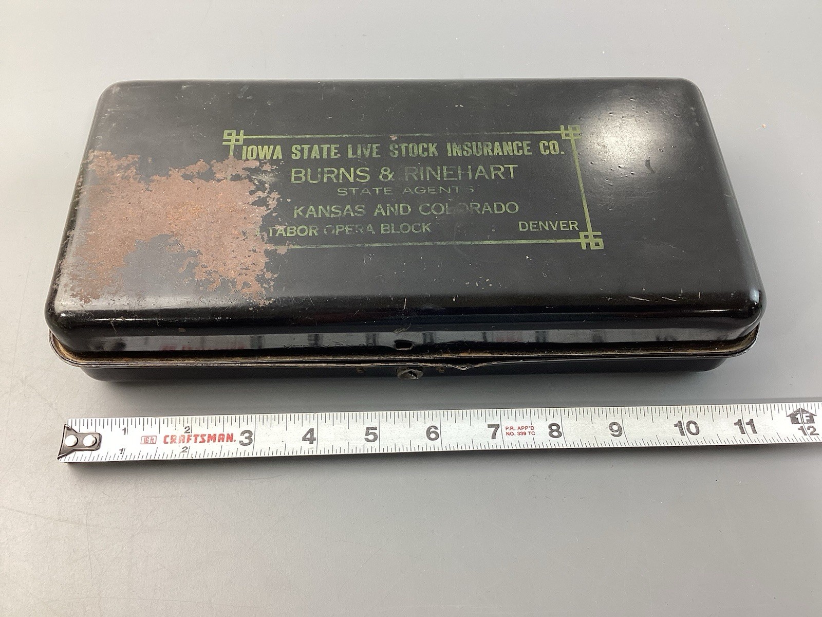 Vintage Metal Life Insurance, Document, Cash Box Denver Colorado