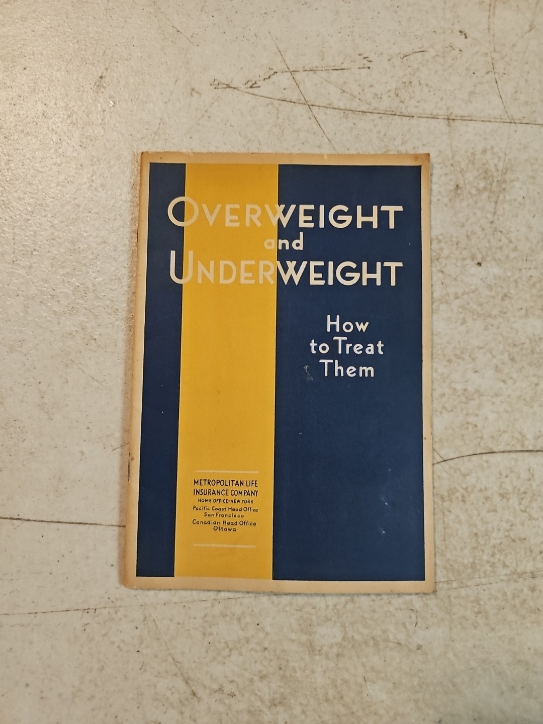 Vintage Metropolitan Life Insurance Overweight & Underweight Booklet