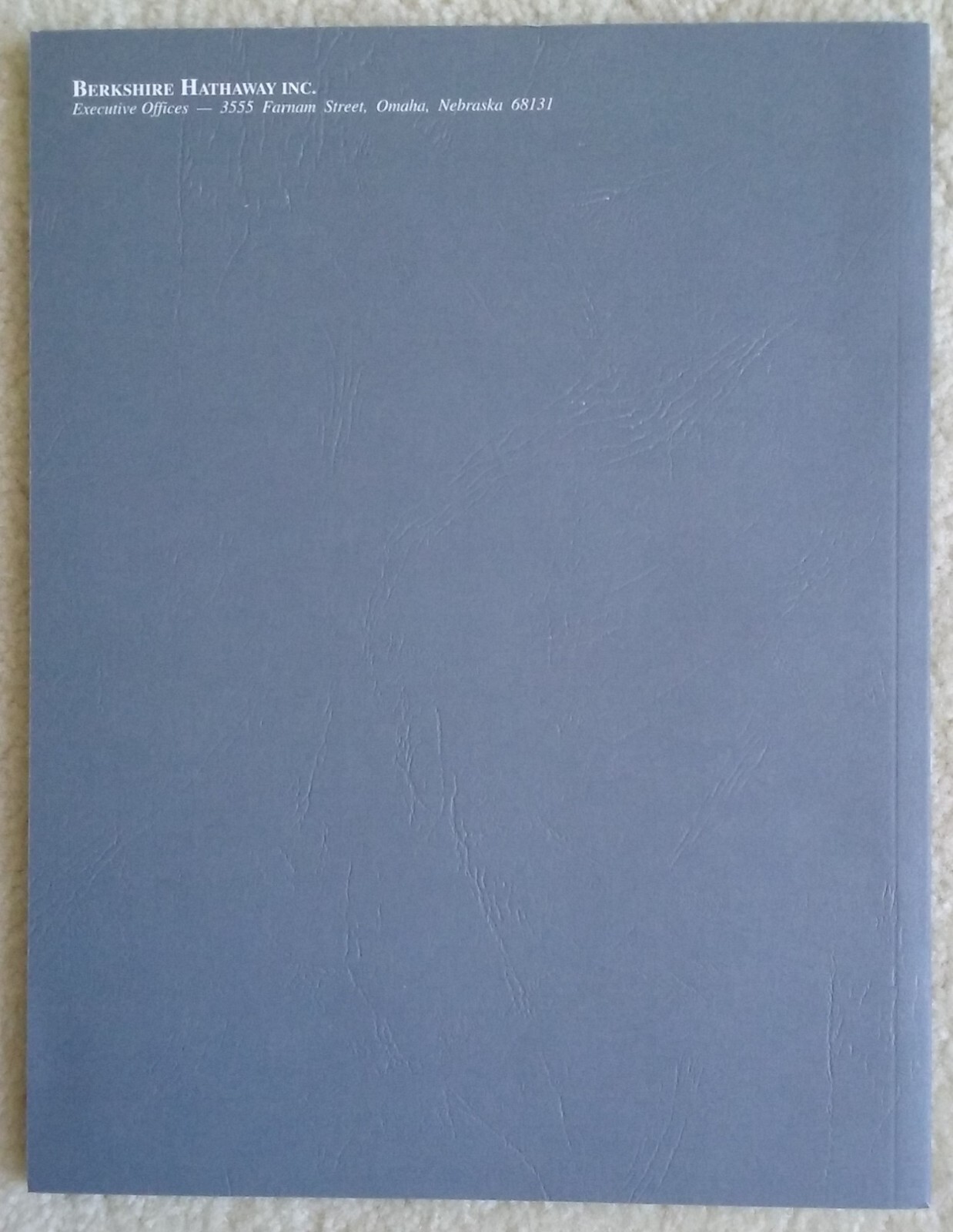 2009 Berkshire Hathaway Inc. Annual Report Warren Buffett Charlie Munger