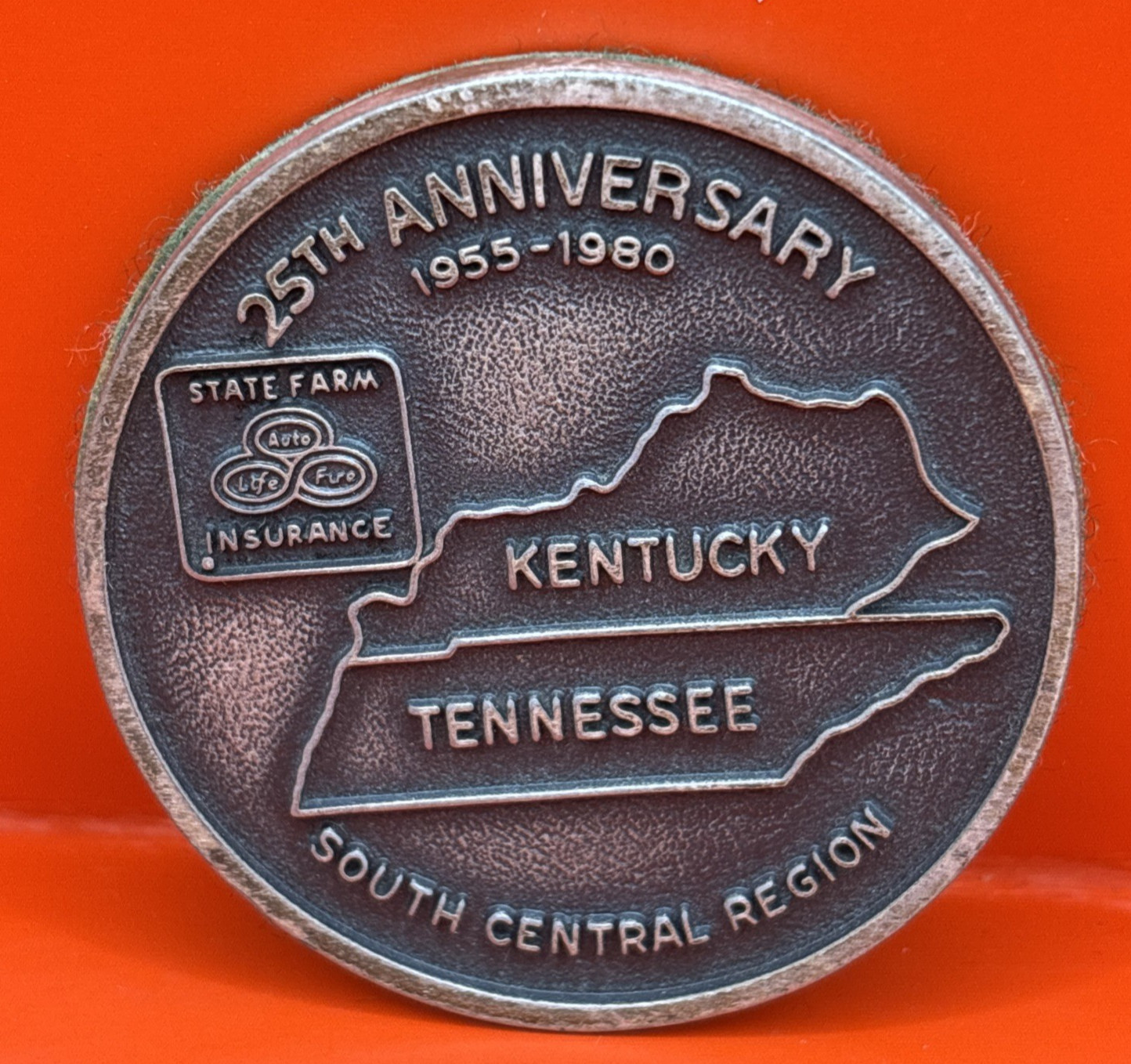 RARE VTG State Farm 1.75″ Medallion Coin – 25th Anniversary South Central Region