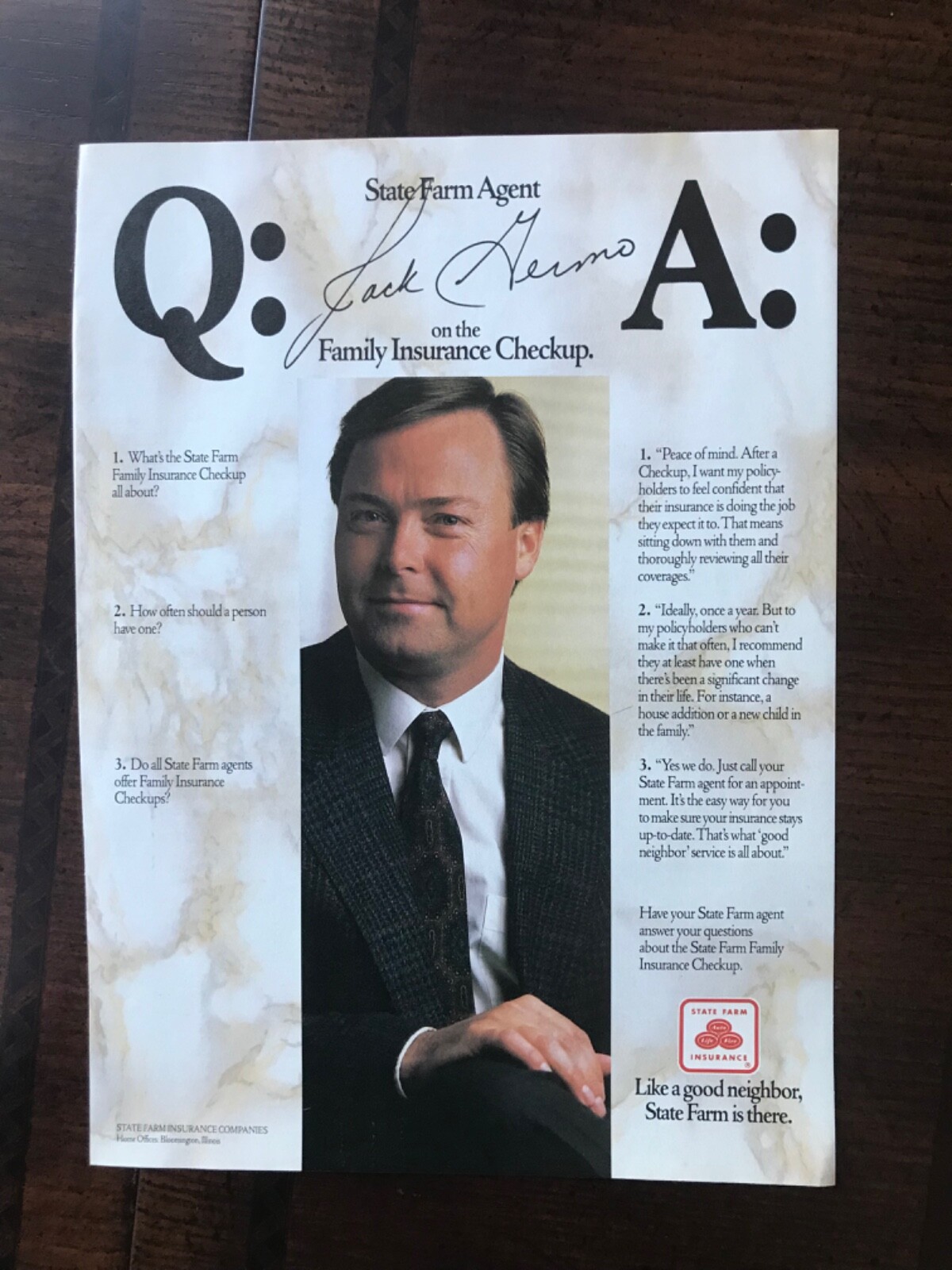 1989 vintage original print ad State Farm – Like A Good Neighbor State Farm