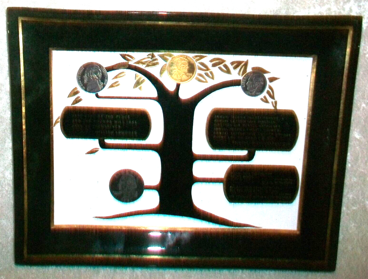 Vintage Danielson Federal Savings Loan Bank American Coins Money Tree Trinket