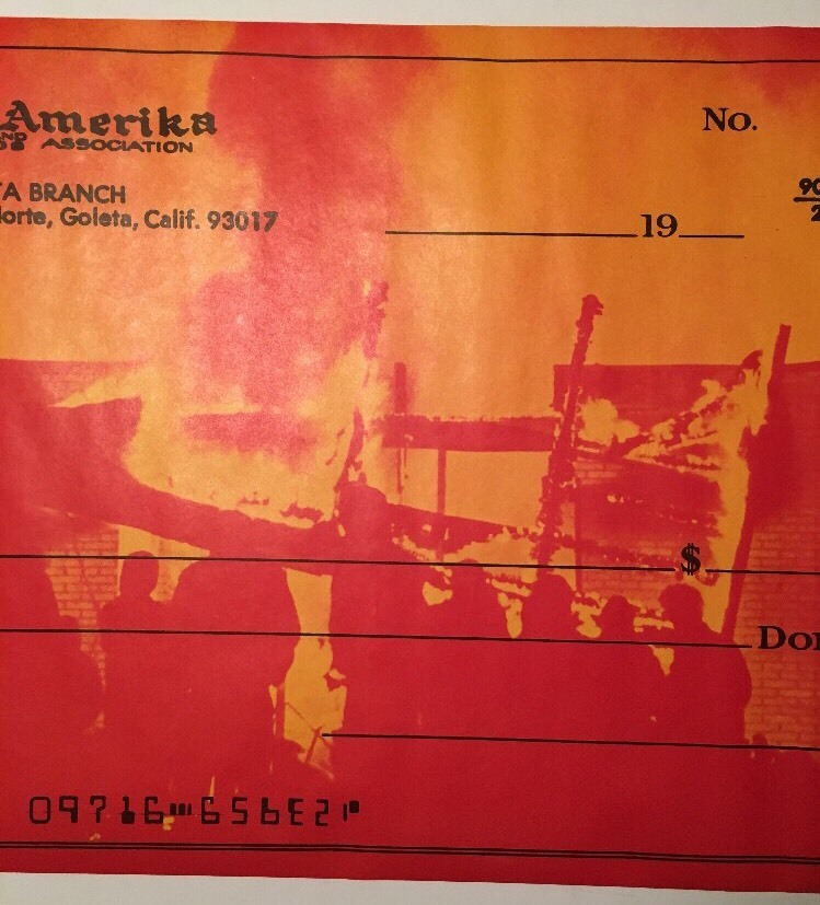 Vintage Poster Bank Of America Check On Fire 1970’s Headshop Ephemera Pin-up