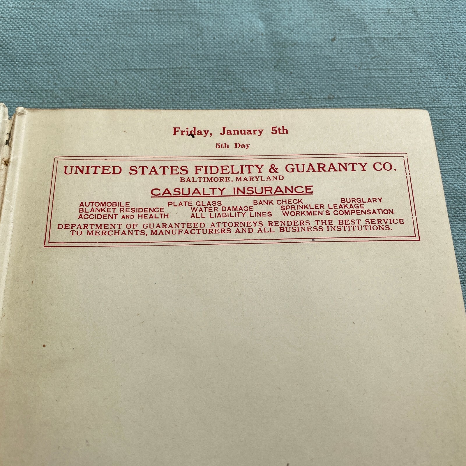 United States Fidelity & Guaranty Co 1923 Yearbook Dallas TX Baltimore MD Office
