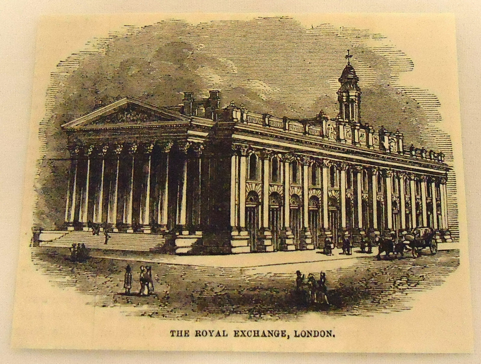 small 1879 magazine engraving ~ THE ROYAL EXCHANGE ~ London