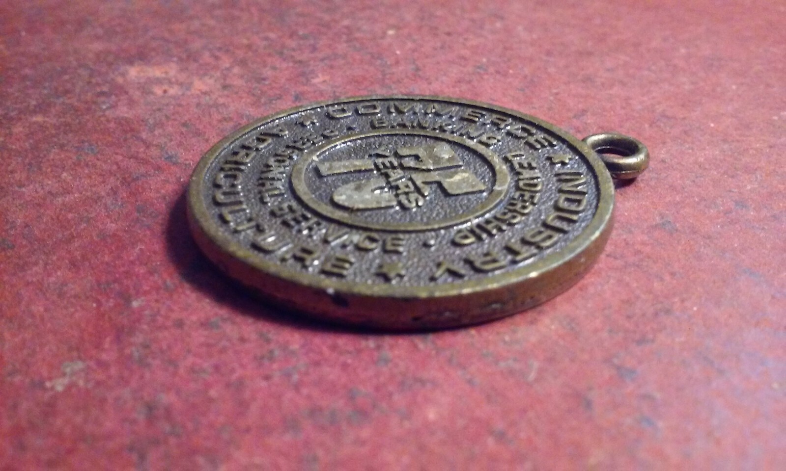 Brass Banking Keychain 75 Years 1981 Mercantile Trust & Savings Quincy Illinois