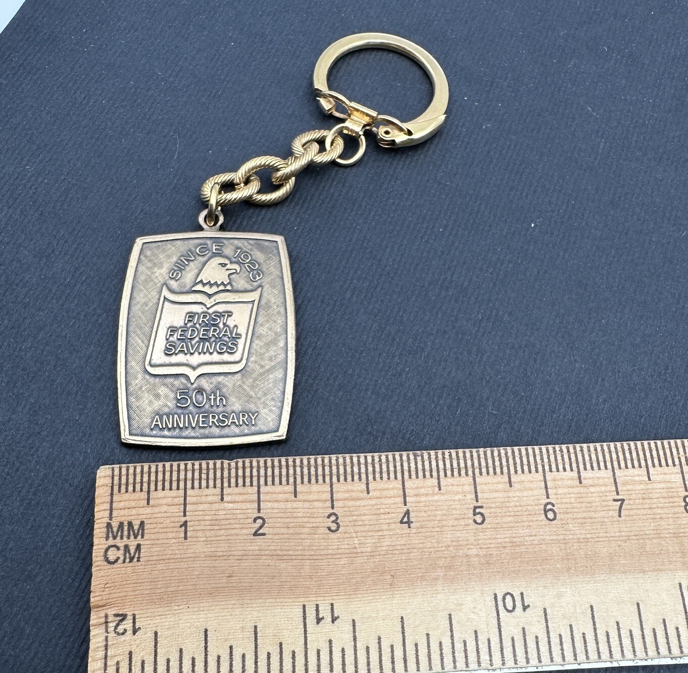 First Federal Savings and Loan 50th Anniversary Keychain Longview Washington VTG