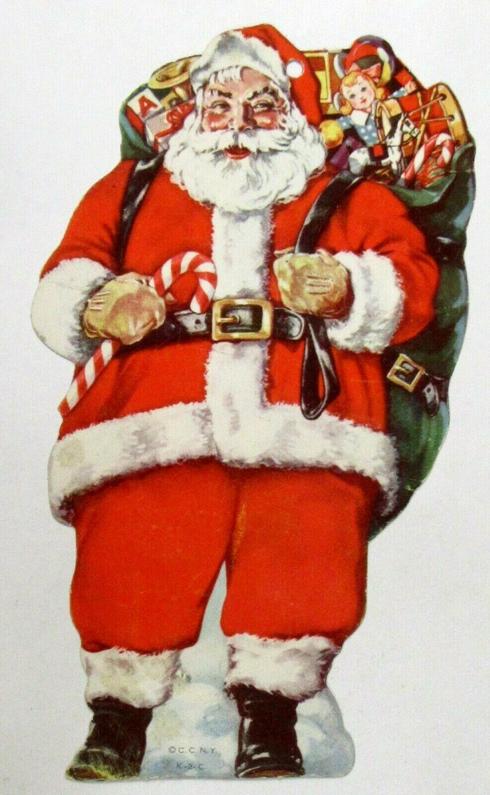 1951 CHRISTMAS SAVINGS CLUB U.S. National Bank SANTA CLAUS diecut ad piece