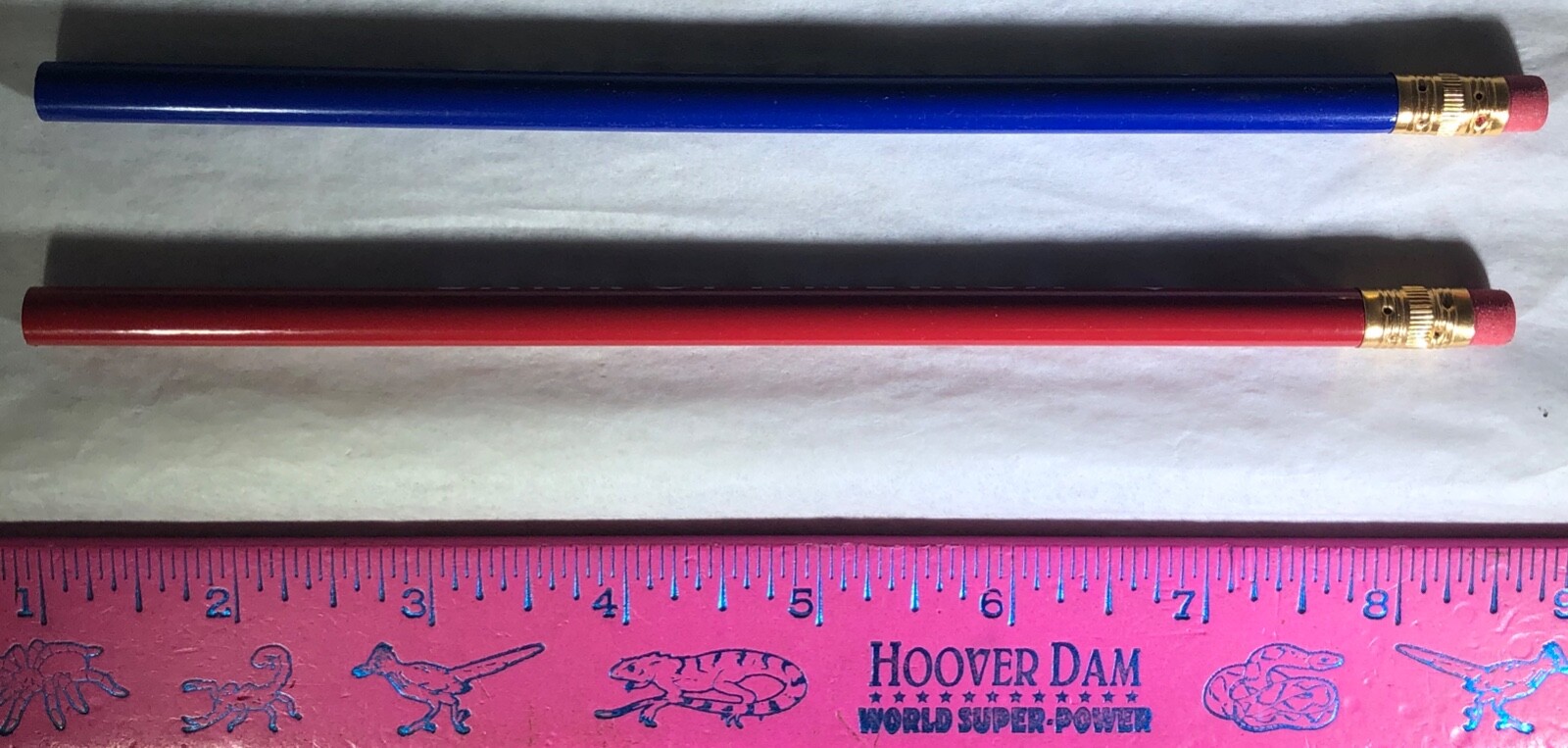 BANK OF AMERICA RED & BLUE PENCIL SET ERASERS B OF A FLAGSCAPE LOGO FREE SHIP