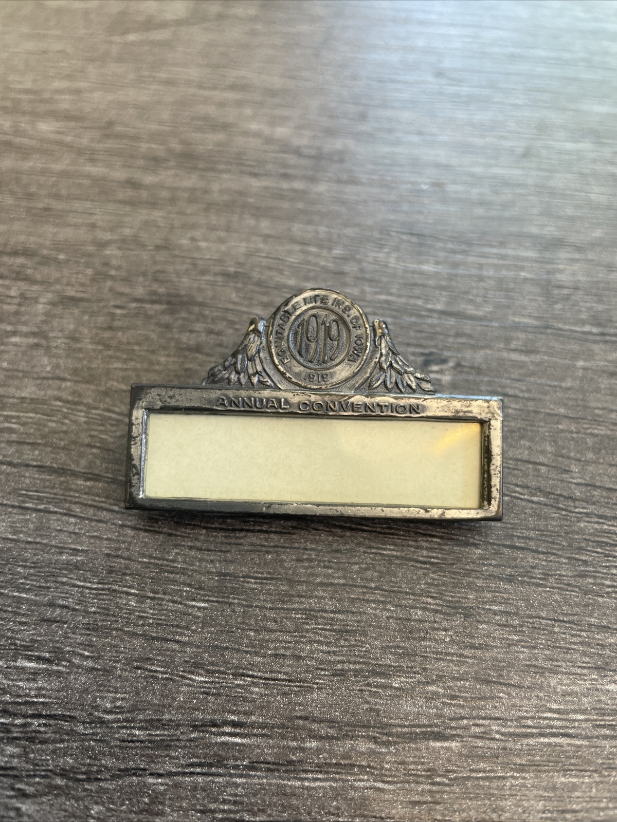 Vintage 1919 Equitable Life Insurance Of Iowa Annual Convention Pin Tag