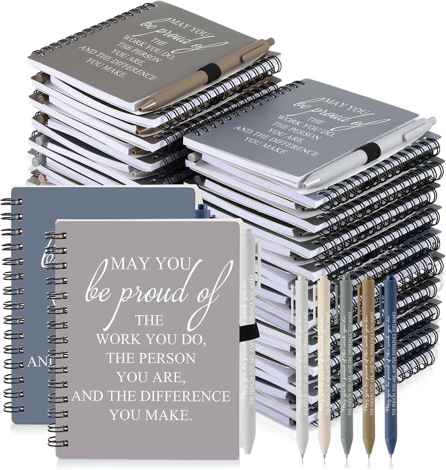 Inspirational Employee Gifts – 50 Pcs Notebook & Pen Set