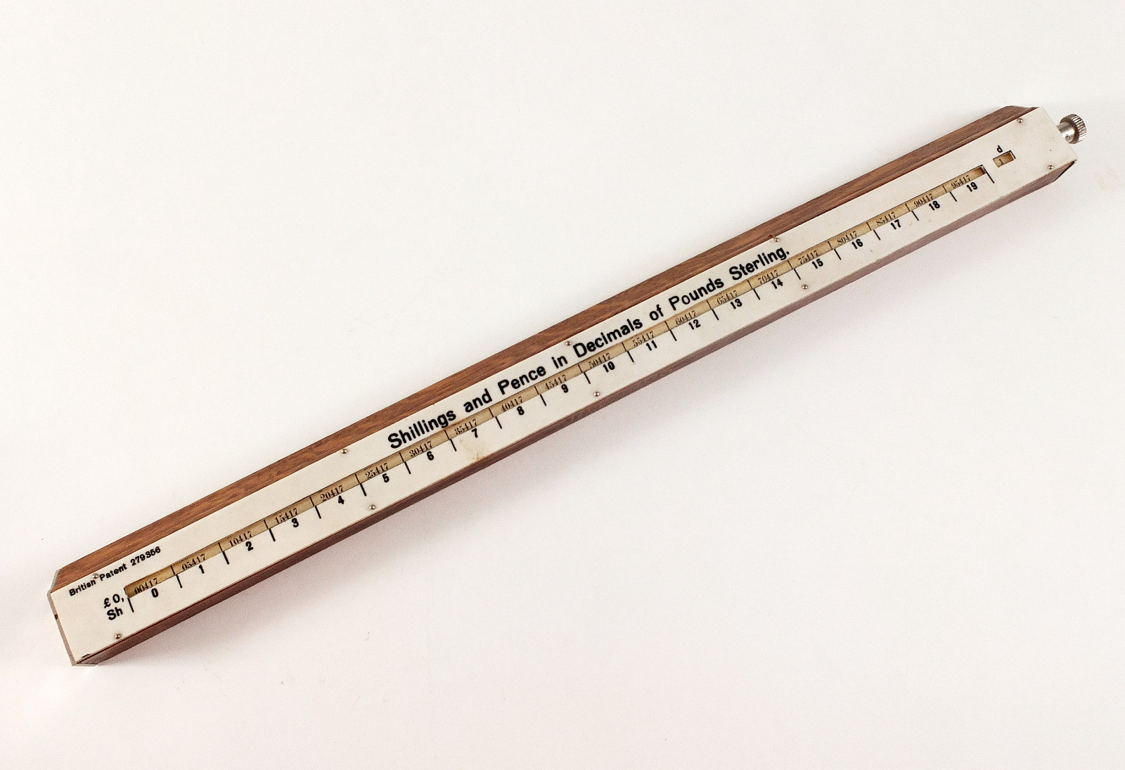 1920s Estonia Decimal Office ruler Shillings in Decimals of Pounds Sterling