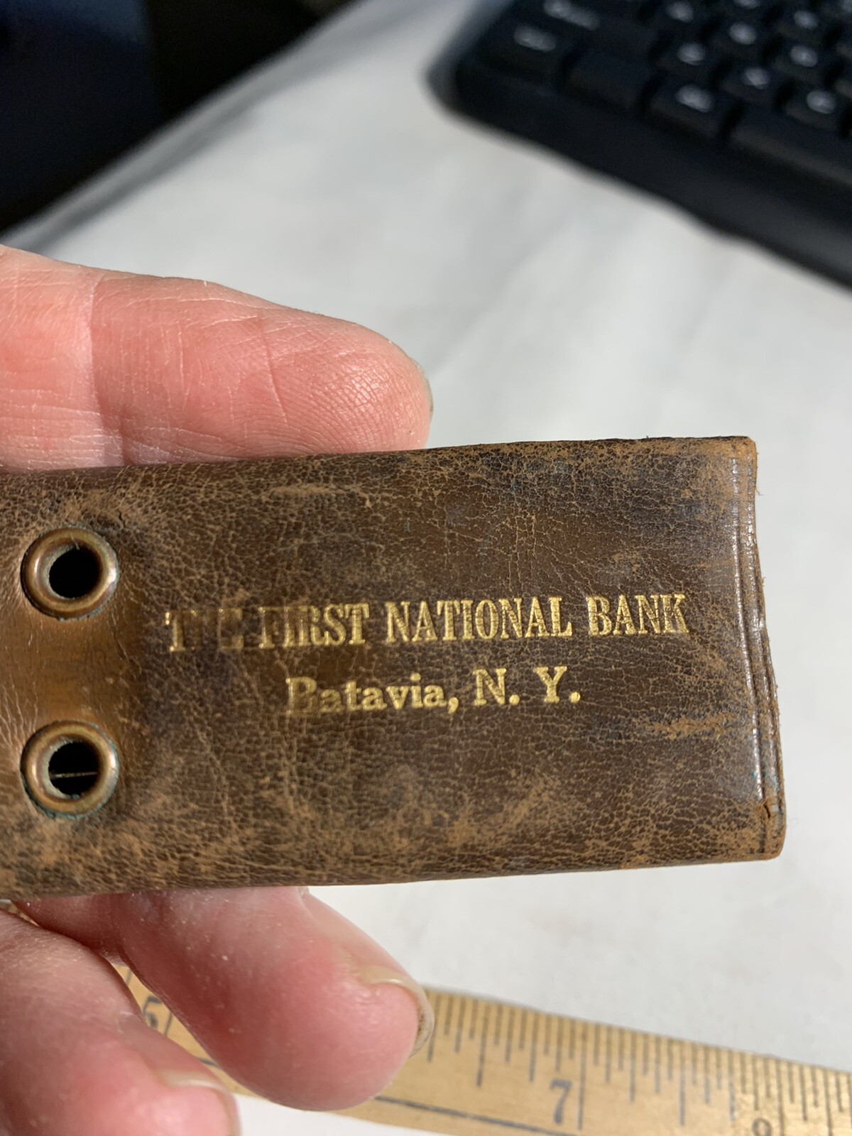 Vintage 1960’s Snap Leather Key Case The First National Bank Batavia New York NY