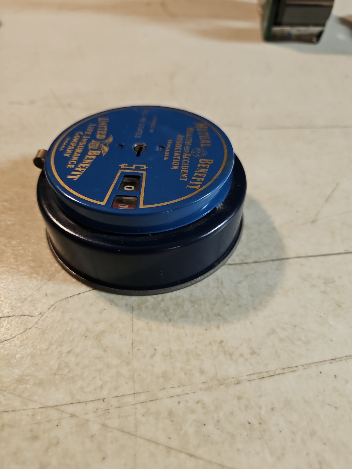Vintage United Benefit Life Insurance Co. Tin Coin Bank. Add Bank