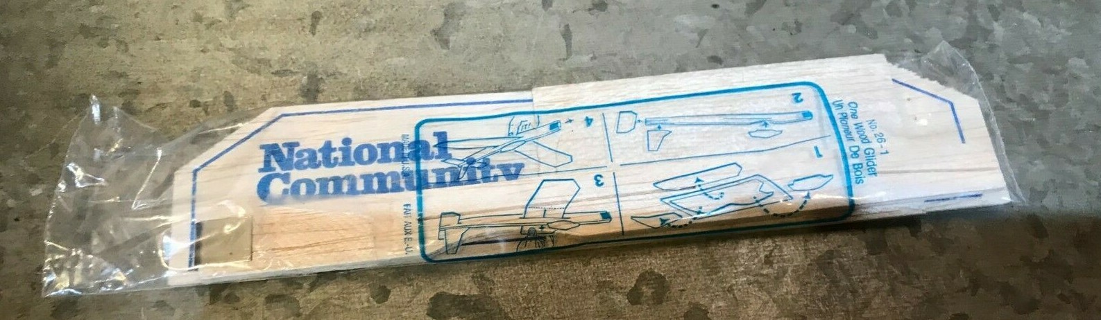 Vintage 1980’s Nat’l Community Bank Dover NJ Balsa Wood Airplane / Glider New