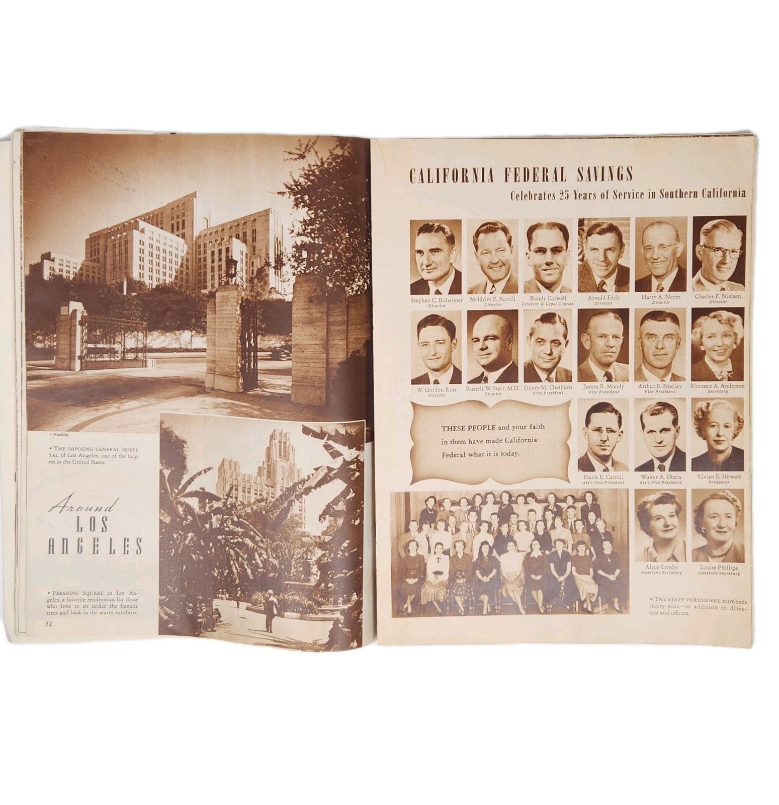 California Federal Savings Cal Fed Bank 25th Anniversary Brochure Vtg 1950s LA